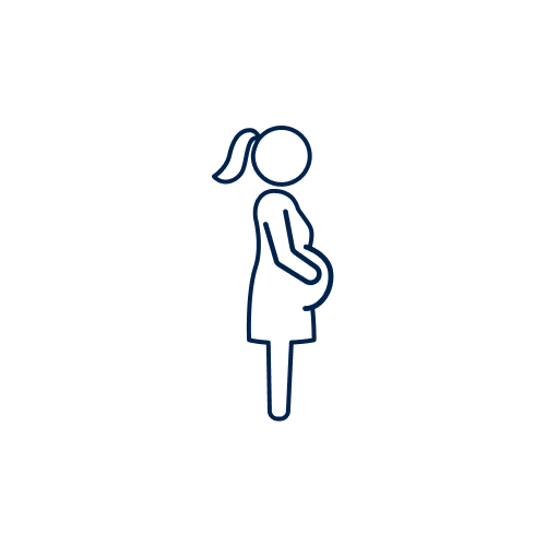 Line drawing of a pregnant person