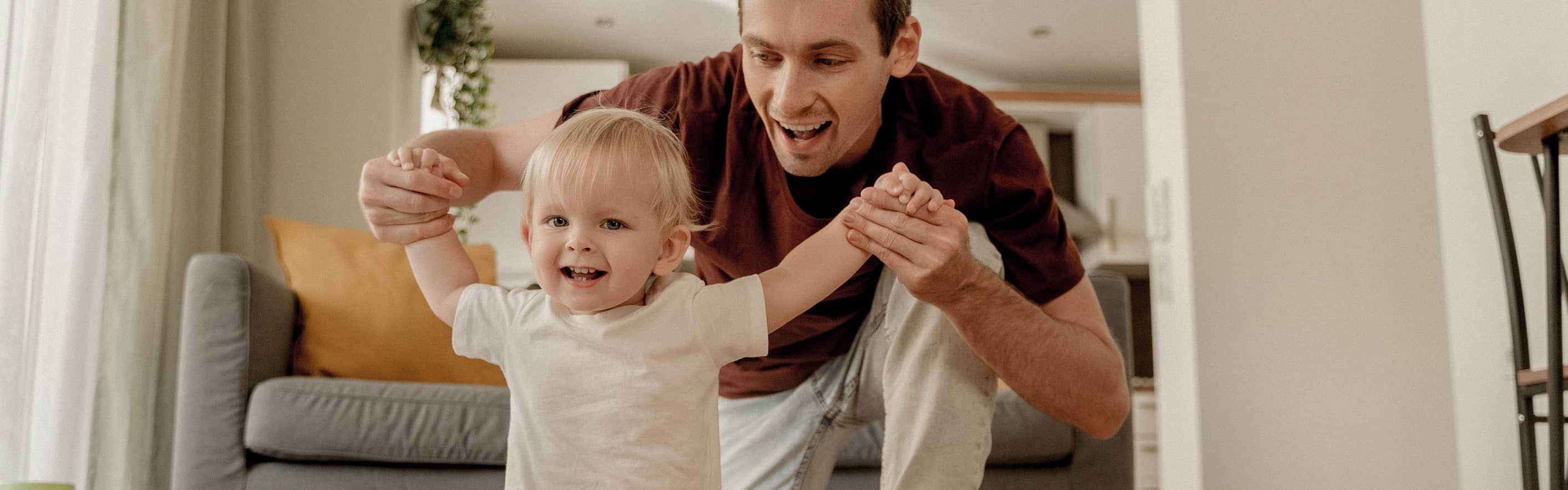 Father playing with daughter